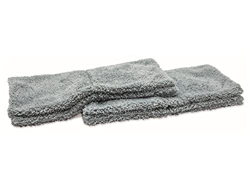 Griot's Garage 10295 Microfiber Plush Edgeless Wash Cloths (Set of 2),Gray,Small