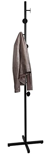 CLSYO Coat Rack Stand With 8 Hooks Metal Coat Hanger Freestanding Entryway,Hallway, Bedroom, Office for Hanging Clothes, Jacket, Hats, Bags(Black)