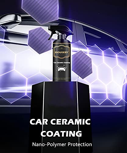 RIOUSERY Ceramic Coating for Cars, 10.2 Oz Car Wax Polish Spray Waterless Car Wash & Car Polish & Wax, The Ultimate Nano Ceramic Spray Protection for Car, Boat & Motorcycle for Easy Use