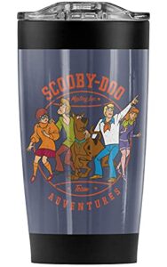 logovision scooby-doo scooby adventures stainless steel tumbler 20 oz coffee travel mug/cup, vacuum insulated & double wall with leakproof sliding lid | great for hot drinks and cold beverages