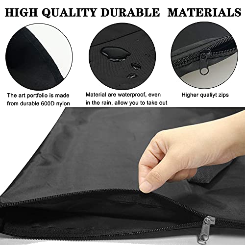 2 Pack Light Weight Art Portfolio Bag with Nylon Shoulder, 24"X 36" Large Size Poster Board Storage Bag, Waterproof Drawing Painting Sketch Bag Case for Artist and Student Art Work Portfolio