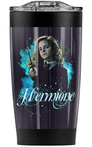 logovision harry potter hermione ready stainless steel tumbler 20 oz coffee travel mug/cup, vacuum insulated & double wall with leakproof sliding lid | great for hot drinks and cold beverages