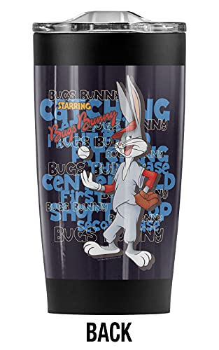 Logovision Looney Tunes Bugs Bunny Baseball Stainless Steel Tumbler 20 oz Coffee Travel Mug/Cup, Vacuum Insulated & Double Wall with Leakproof Sliding Lid | Great for Hot Drinks and Cold Beverages