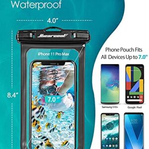 Hiearcool Universal Waterproof Case,Waterproof Phone Pouch Compatible for iPhone 12 Pro 11 Pro Max XS Max XR X 8 7 Samsung Galaxy s10/s9 Google Pixel 2 HTC Up to 7.0", IPX8 Cellphone Dry Bag - 4 Pack