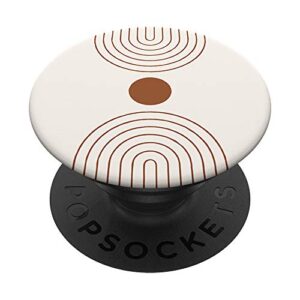 minimal abstract line art pastel brown beige pattern popsockets swappable popgrip