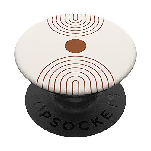 Minimal Abstract Line Art Pastel Brown Beige Pattern PopSockets Swappable PopGrip