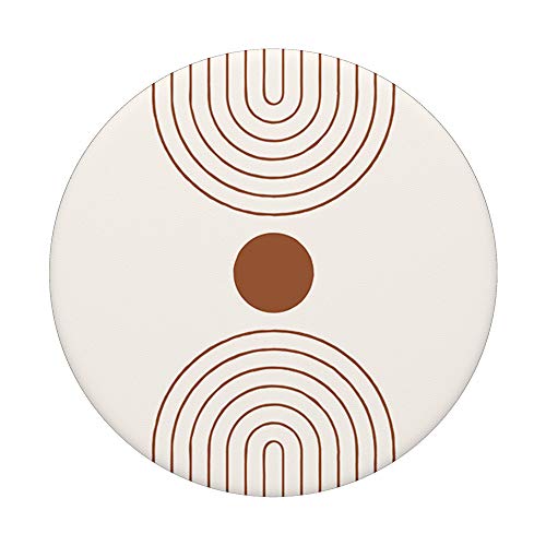 Minimal Abstract Line Art Pastel Brown Beige Pattern PopSockets Swappable PopGrip