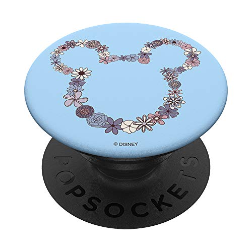 Disney Mickey Mouse Ears Floral Outline PopSockets PopGrip: Swappable Grip for Phones & Tablets