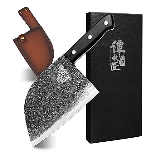 Chef Knife,Serbian Chefs Knife,Professional Meat Cleaver Camping High Carbon Steel Butcher Knife,Forged Kitchen Knives