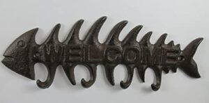 cast iron -welcome- fish bone key rack