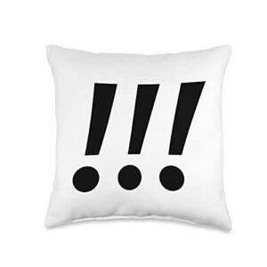 exclamation marks and points qrst designs exclamation points throw pillow, 16x16, multicolor