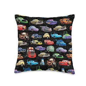 pixar disney cars characters all-over print throw pillow, 16x16, multicolor