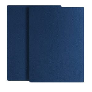 ilofri self adhesive leather and vinyl repair patch 2 pcs 8x11 inch, leather fabric tear fix for couches, furniture, car seat, sofa, bench, handbags. bonded leather sheet - navy blue