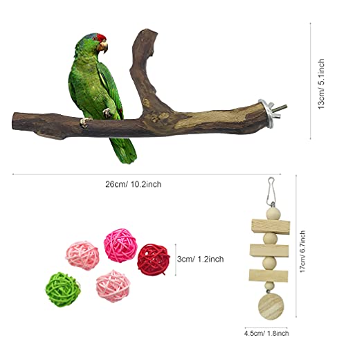 Seasonsky 8 PCS Natural Grape Stick Fork Bird Perch Bird Standing Stick Chewing Bird Toys Natural Grapevine Bird Cage Perch for Parrot Cages Toy for Cockatiels, Parakeets, Finches