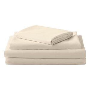 Sonive Full Bed Sheets Set Beige 1800 Super Soft Brushed Microfiber 4 Pieces Bedding Sheets & Pillowcases with Fitted Sheet, Deep Pockets Easy Care