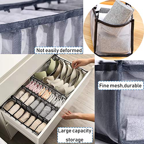 5 PCS Underwear Drawer Organizer Divider,Folable Closet Storage Drawer Divider Includes 6/7/7/11/11 Cell