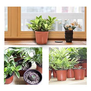 HECTOLIFE 200 Pcs 4 Inch Plant Nursery Pots,Plastic Seedling Pots,Seed Starting Pot Flower Plant Container for Succulents, Seedlings, Cuttings, Transplanting