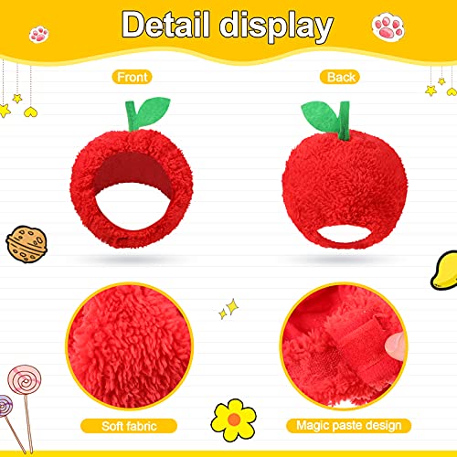 3 Pieces Cat Hats Cat Christmas Costume Banana Pineapple Red Fruit Shaped Hat Soft Cap Adjustable Accessories Breathable Headwear for Cat Kitten Puppy Pet Festival Birthday Theme Party Photo Prop