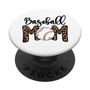 funny baseball mom leopard print softball mom mother's day popsockets swappable popgrip