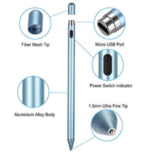 Stylus Pens for Touch Screens,Stylus Pencil Compatible for Apple,Universal Fine Point Stylus for iOS/Android Smartphone and Tablets,Active Stylus Stylist Pen Pencil for Precise Writing/Drawing (Blue)