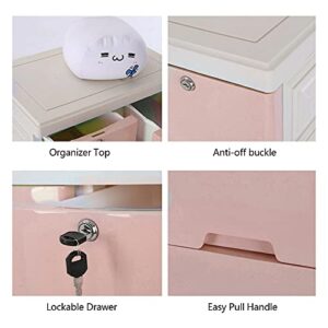 6 Drawer Dresser Storage Tower, PP Plastic Cabinet Vertical Dresser Tower Tall Closet Storage Dresser with 4 Wheels ,5 Layer Small Closet Drawers Organizer Unit for Clothes,Easy to Assembly (Pink)