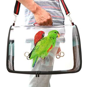 OFLAO Bird Carrier Bag, Portable Travel Bird Cage, Lightweight Breathable Parrot Perch Transparent Cage