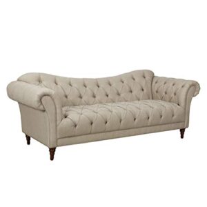 lexicon waverly textured fabric tufted sofa, 91.5" w, brown