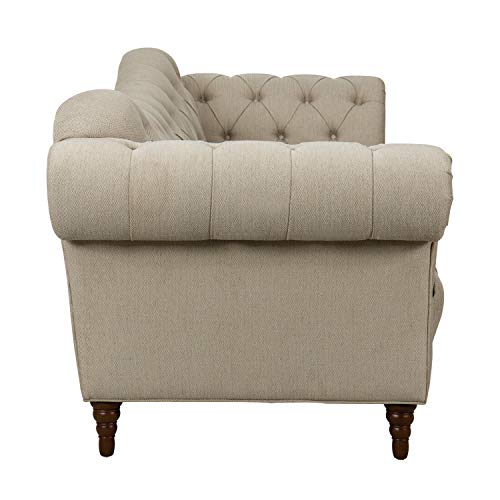 Lexicon Waverly Textured Fabric Tufted Sofa, 91.5" W, Brown