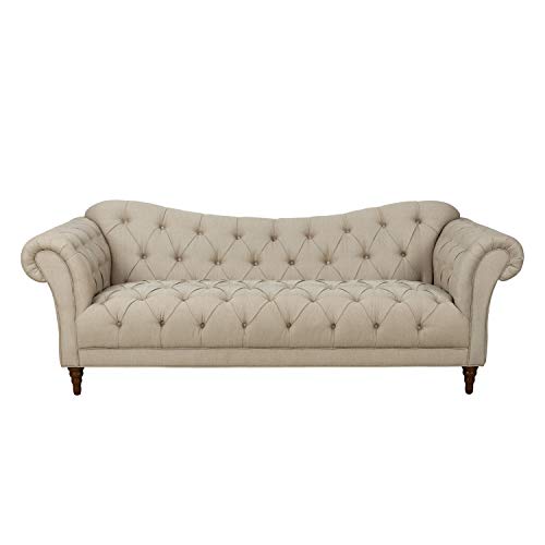 Lexicon Waverly Textured Fabric Tufted Sofa, 91.5" W, Brown