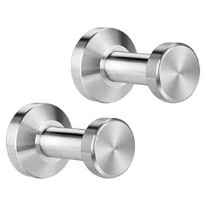 pengzhedi robe hook,brushed sus 304 stainless steel coat hooks for bathroom ,sturdy and stylish wall towel hook,2 pack