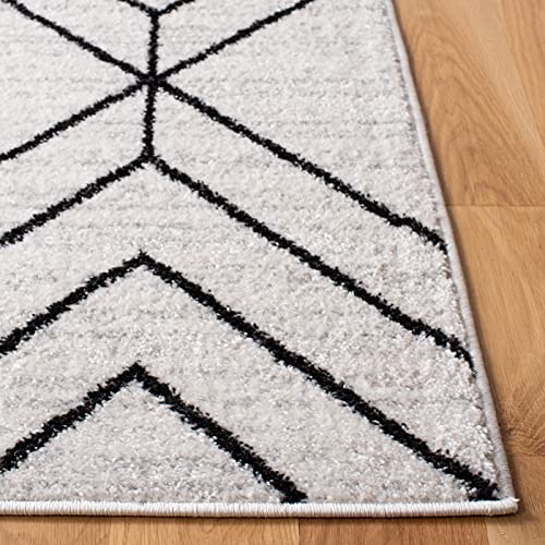 SAFAVIEH Adirondack Collection 8' x 10' Ivory/Black ADR241A Modern Geometric Non-Shedding Living Room Bedroom Area Rug