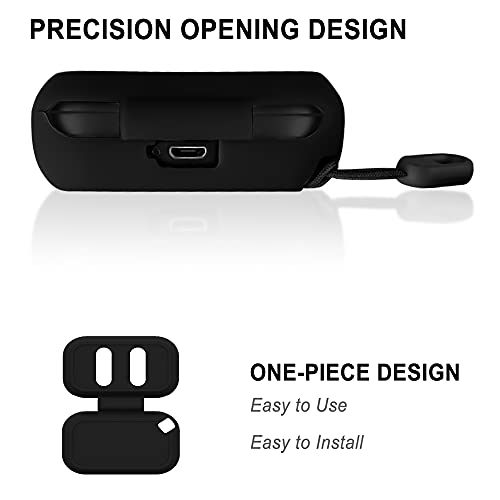 Geiomoo Silicone Carrying Case Compatible with Skullcandy Dime, Portable Scratch Shock Resistant Cover (Black)