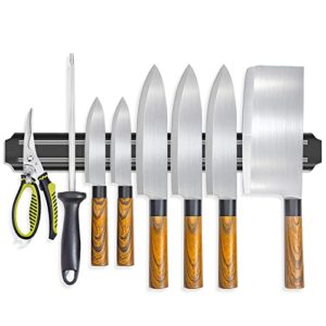 magnetic knife holder,15in magnetic knife strip for wall, powerful magnetic knife rack, securely hang knives on multipurpose tool holder