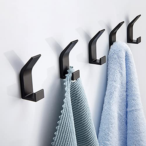 Adhesive Hooks Coat Hooks，Super Sticky Nail-Free Wall Hooks for Hanging Coats and Towels，Reusable ,Modern and Waterproof Hooks， Suitable for Any Scene，Wall Hooks 5 Pcs.