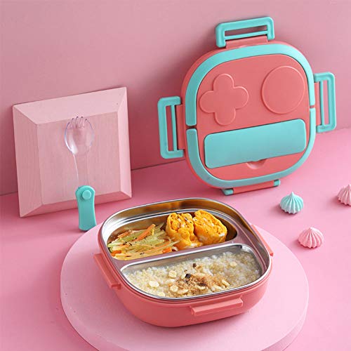 LVOERTUIG 550ML Stainless Steel Bento Insulated Lunch Box for Kids Toddler Girls, Eco Metal Portion Sections Leakproof Lid,Pre-School Kid Daycare Lunches and Snack Container Outdoor Picnic