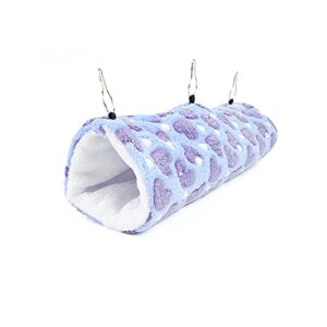 qipinpu ferret hammock for small animals, hanging tunnel tube rat toy (purple-star)
