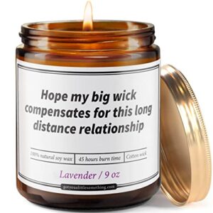 long distance relationship natural soy candle - fun i miss you gifts for boyfriend, girlfriend, bff, best friend, her, him, women, couples, bestfriend friendship relationship candle