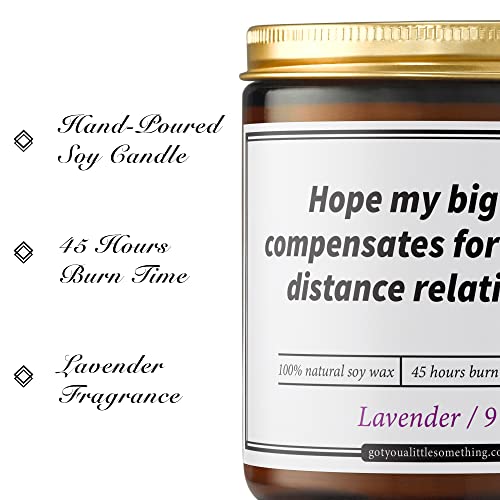 Long Distance Relationship Natural Soy Candle - Fun I Miss You Gifts for Boyfriend, Girlfriend, BFF, Best Friend, Her, Him, Women, Couples, Bestfriend Friendship Relationship Candle