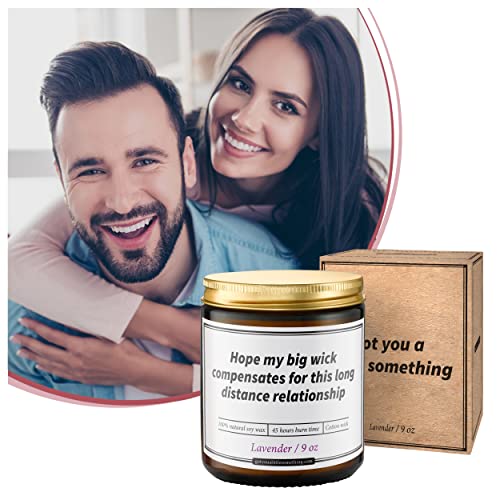 Long Distance Relationship Natural Soy Candle - Fun I Miss You Gifts for Boyfriend, Girlfriend, BFF, Best Friend, Her, Him, Women, Couples, Bestfriend Friendship Relationship Candle