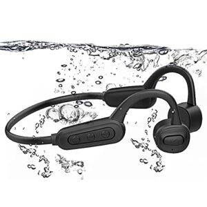 bone conduction headphones swimming headphones bluetooth ipx8 waterproof headphones for swimming bone conduction headphones with microphone, 16g memory