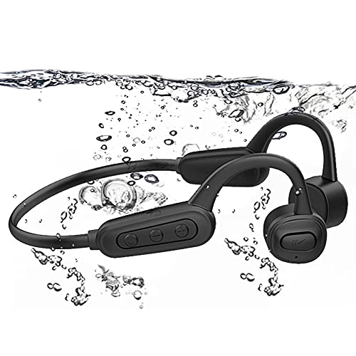 Bone Conduction Headphones Swimming Headphones Bluetooth IPX8 Waterproof Headphones for Swimming Bone Conduction Headphones with Microphone, 16G Memory