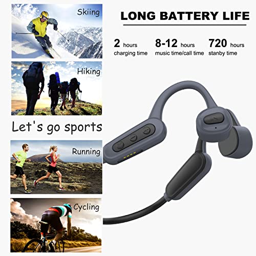 Bone Conduction Headphones Swimming Headphones Bluetooth IPX8 Waterproof Headphones for Swimming Bone Conduction Headphones with Microphone, 16G Memory