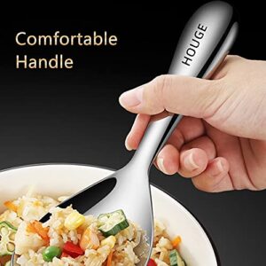 AHOUGER Rice Paddle Rice Spoon Stainless Steel Kitchen Utensil,Excellent Sturdy Rice Scooper No Rust Rice Cooker Spoon NonStick Rice Spatula,Serving Spoon for Rice,Silver