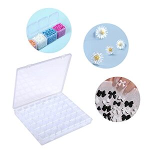 Naler 56 Grids Diamond Painting Box Plastic Storage Container Embroidery Storage Box Clear Bead Container for Beads, Button, Nail Diamonds, Seeds, DIY Art Craft Accessories