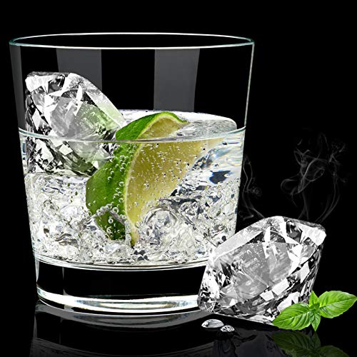 Meetall 2 Pack Diamond Shape Ice Cube Mold for Whiskeys,Cocktails and Soft Drinks.Slow Melting,Long-lasting Chilled.2.5x1.8 inch.2 Colors Grey and Black.