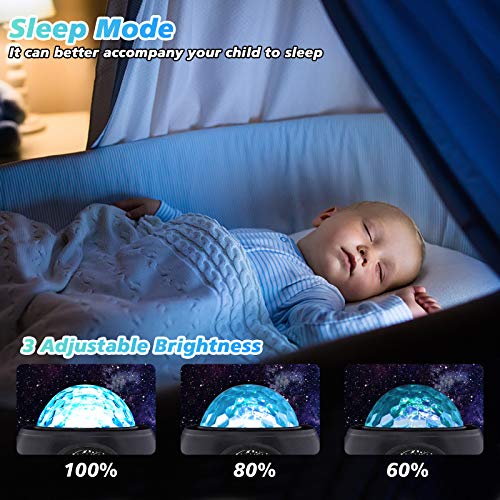 Nezylaf Star Night Light Projector, 3 in 1 Galaxy Starry Night Projector，Galaxy/Stars/Nebula Ocean Wave Projector with Remote Control&Bluetooth Music Speaker, Best Gift for Kids/Adults
