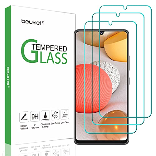 beukei (3 Pack) Compatible for Samsung Galaxy A42 5G Screen Protector Tempered Glass, Touch Sensitive,Case Friendly, 9H Hardness