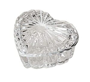 rocktrend heart-shaped glass storage box embossed jewelry box with lid