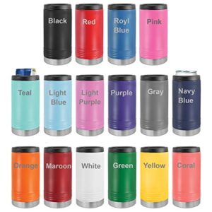 Personalized Stainless Steel Engraved Insulated Beverage Holder Customized Can Cooler with Custom Name Text – Wedding, Birthday, Corporate Gift (Light Purple, Slim)