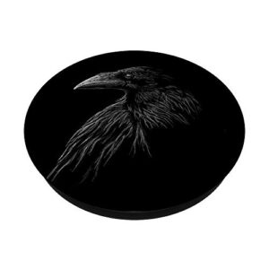 Mystical black raven illustration crow artwork PopSockets Swappable PopGrip